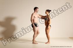 Underwear Woman - Man White Average Short Brown Dancing Dynamic poses Academic